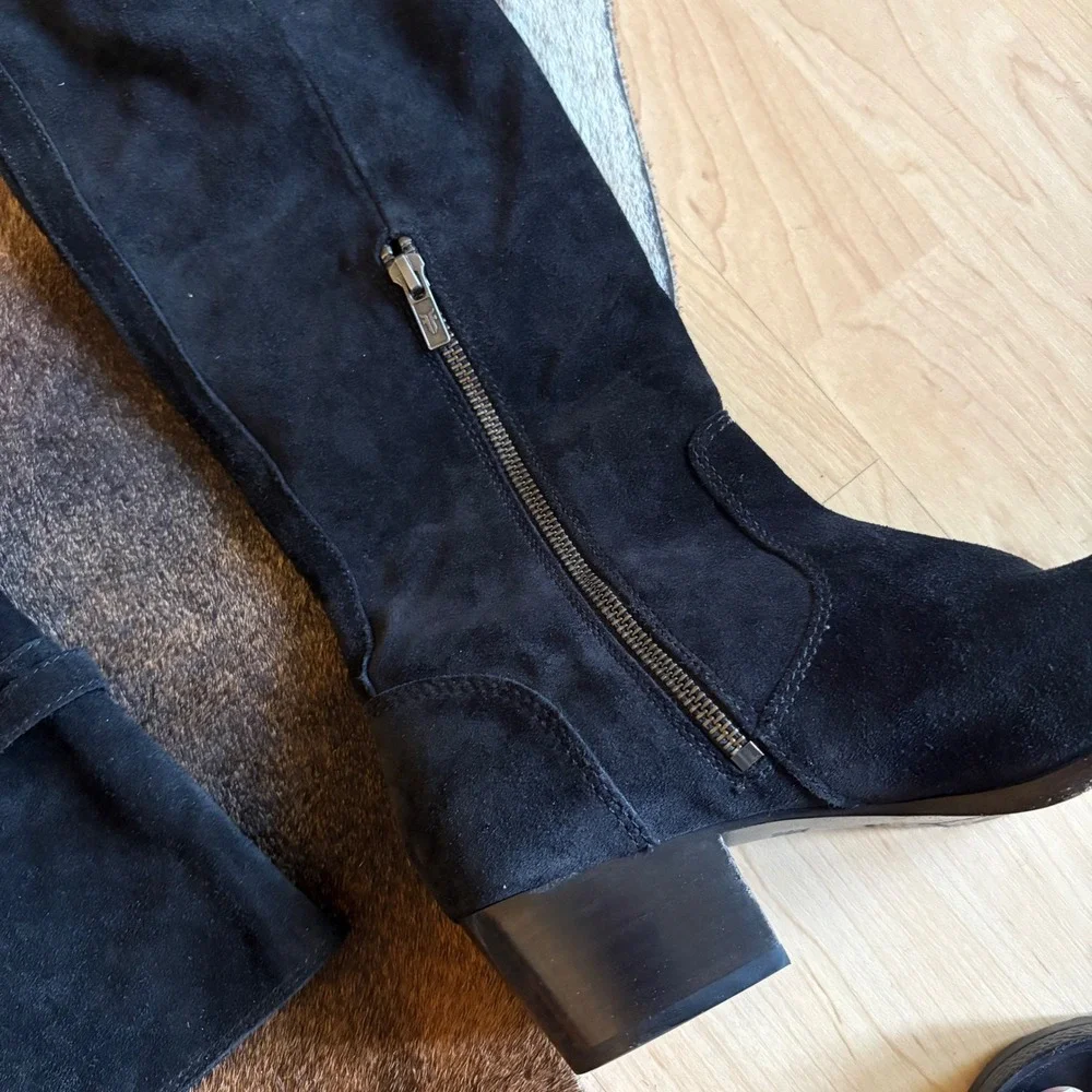 FRYE Clara Tassel Over Knee Women's Black Suede Boot‎ Size 8.5